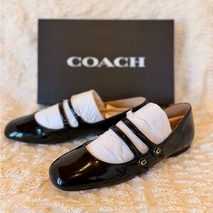 Coach Black Patent Leather Flats